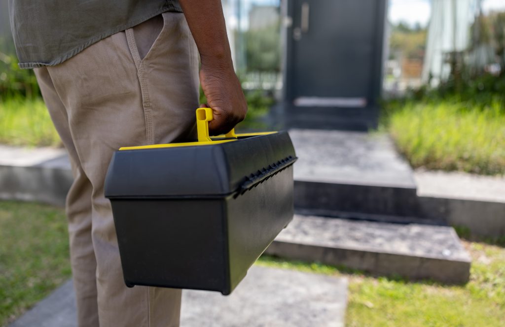 Lone worker arriving